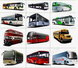 城市大巴各种公交车高清图片
