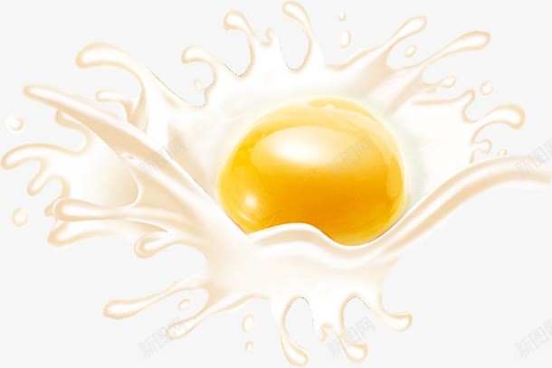 鸡蛋png免抠素材_新图网 https://ixintu.com 喷溅 牛奶 白色 蛋黄 鸡蛋