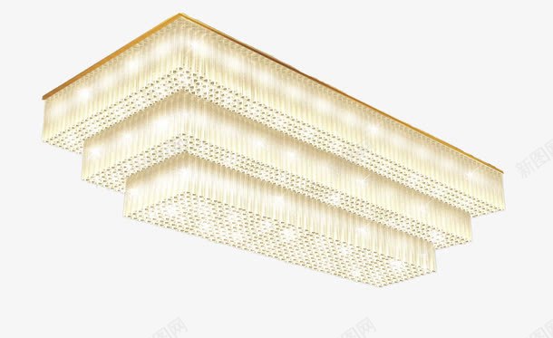 金色水晶吊灯png免抠素材_新图网 https://ixintu.com 吊灯 吸顶灯 水晶石 石头 立体 长方形