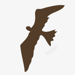 手绘的乌鸦手绘卡通飞翔的老鹰插画高清图片