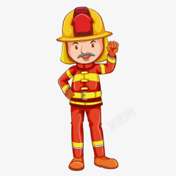 手绘安全消防帽一个手绘的卡通消防员矢量图高清图片