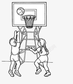 黑色围栏篮球场地手绘篮球场地卡通图标高清图片