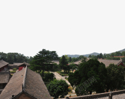 山寺鸟瞰青松图素材