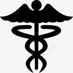 翅医学符号蛇杖医学符号图标高清图片