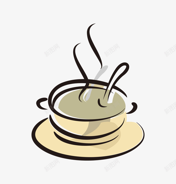 手绘卡通创意一杯热气腾腾的咖啡图标png_新图网 https://ixintu.com 动漫 动画 卡通咖啡 咖啡 咖啡店图标设计 图标
