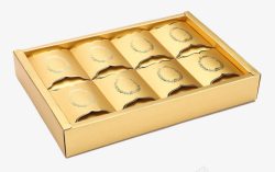 月饼小盒子金色单个月饼包装高清图片
