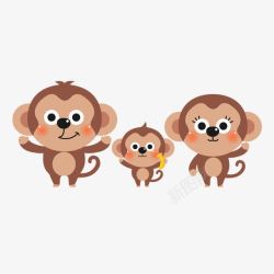 十二生肖猴子可爱卡通小猴子高清图片
