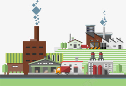 空气污染的企业卡通扁平工厂企业高清图片