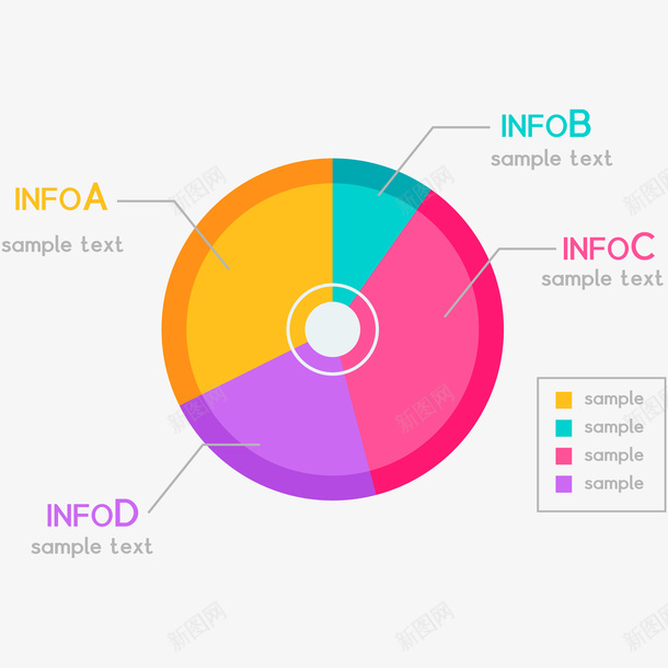 彩色饼图图表矢量图ai免抠素材_新图网 https://ixintu.com PPT 信息图表 免抠 图表 图表解析 彩色饼图图表设计 矢量饼图 矢量图