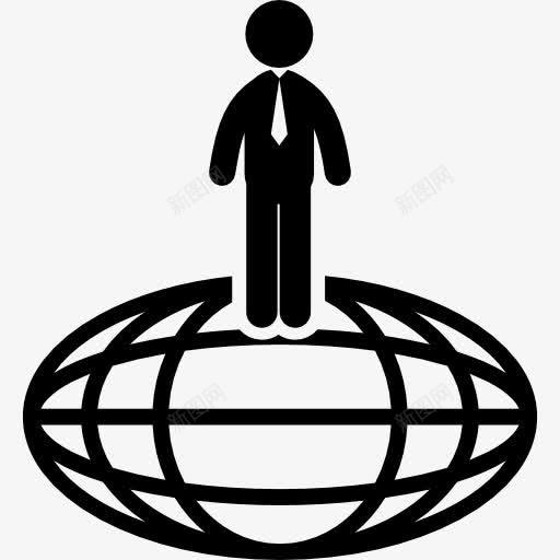 商人站在椭圆形的行星网格图标png_新图网 https://ixintu.com humanpictos 人 企业 商人 地球 椭圆形 电网 站立