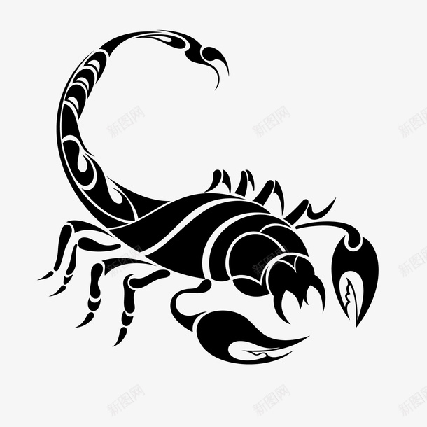 卡通手绘黑色的蝎子图标png_新图网 https://ixintu.com 凶恶的 创意 动漫动画 卡通手绘 蝎子 黑色的