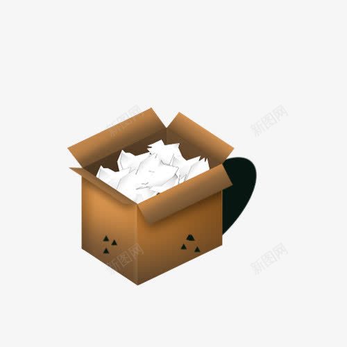 黄色废纸盒png免抠素材_新图网 https://ixintu.com 废纸盒 盒子 碎纸片 纸篓 黄色