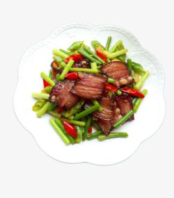 腊肉菜蒜苔红椒炒腊肉高清图片