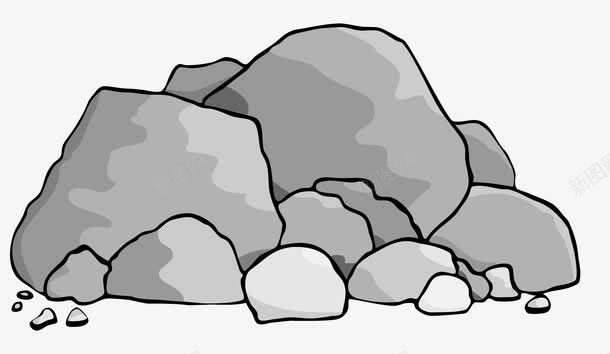 手绘石头堆png免抠素材_新图网 https://ixintu.com 卡通礁石 堆石块 手绘 海底生物 海洋 石头 礁石 礁石堆