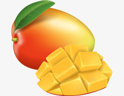 切块芒果手绘水果芒果切块芒果高清图片