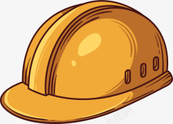 手绘的安全帽黄色手绘劳动节安全帽矢量图高清图片