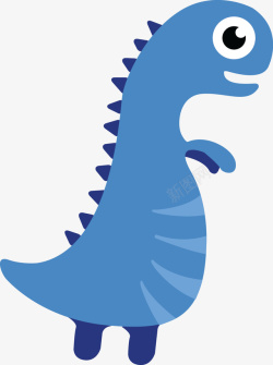 恐龙装饰画蓝色的卡通版恐龙高清图片