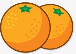 卡通柑橘两颗圆形锯子水果矢量图高清图片