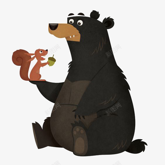 黑熊png免抠素材_新图网 https://ixintu.com 卡通黑熊 手绘黑熊 抓气球的熊 熊 狗熊