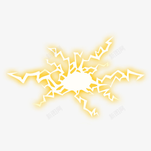 手绘发光的闪电图png免抠素材_新图网 https://ixintu.com 创意 卡通手绘 抽象 水彩 灯光 闪电 黄色