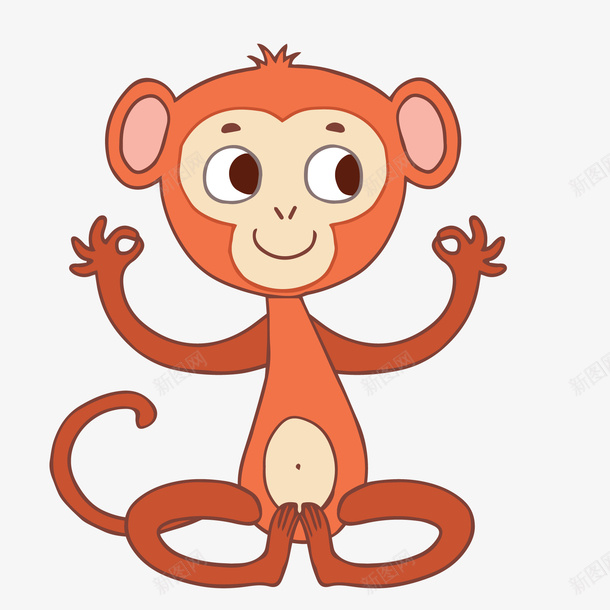 卡通手绘可爱的小猴子png免抠素材_新图网 https://ixintu.com 动物园 动物设计 卡通 小动物 森林 水彩 猴子