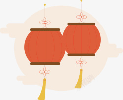 中秋节节日红灯笼矢量图素材