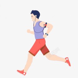 卡通男子跑步健身锻炼中的男人高清图片