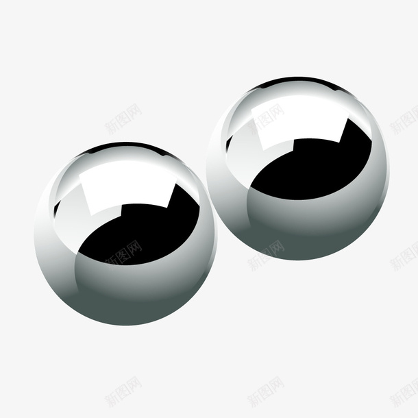 黑白质感立体金属圆球矢量图ai免抠素材_新图网 https://ixintu.com 圆球 立体 质感 金属 黑白 矢量图