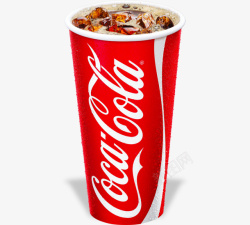 空白可乐杯装满冰块的可乐高清图片