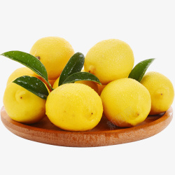 南非进口黄柠檬一盘新鲜进口黄柠檬高清图片