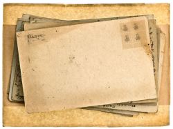 信件纸张一摞复古信件高清图片