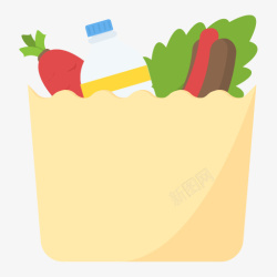 蔬菜洗涤手绘卡通菜篮子蔬菜高清图片