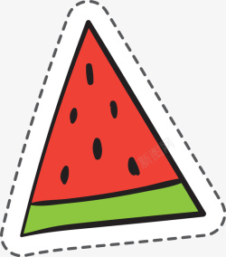 西瓜贴纸红色三角形西瓜元素高清图片