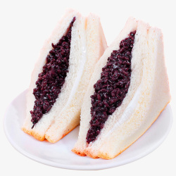 黑米夹心新鲜营养紫米面包高清图片