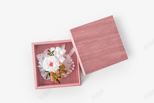 木盒白花png免抠素材_新图网 https://ixintu.com 盒子 花朵 装饰图案