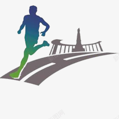 马拉松logo跑步健康图标图标