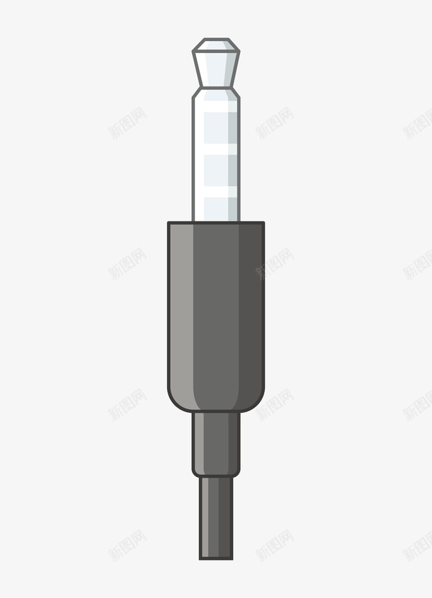 手绘卡通音频插头png免抠素材_新图网 https://ixintu.com 手绘卡通 数据线 电线 耳机插头 耳机线 音频插头