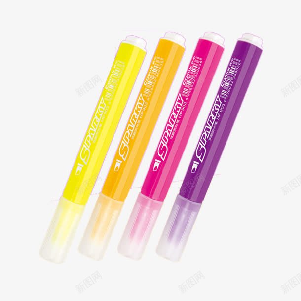 水彩笔三支png免抠素材_新图网 https://ixintu.com 产品实物 多色 水彩笔 笔