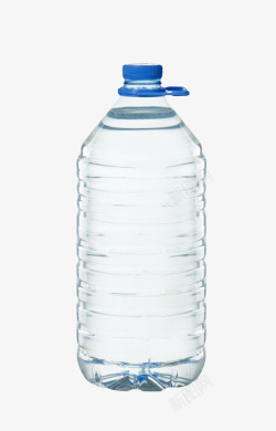 蓝色盖子透明解渴大桶蓝色提手盖子的一瓶高清图片