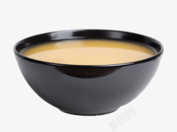 黑色装着汤料的碗侧面图素材