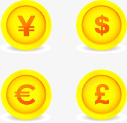 欧元符号按钮符号金币图标高清图片