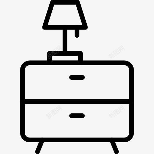 床边的桌子上图标png_新图网 https://ixintu.com 家具 床头柜 抽屉 灯