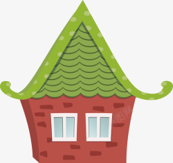 绿色卡通欧式屋顶矢量图素材