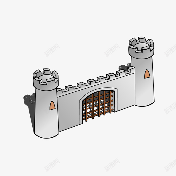 关卡矢量图ai免抠素材_新图网 https://ixintu.com 塔楼 寨门 矢量图