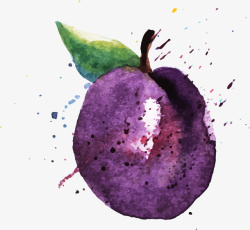 夏季手绘紫色葡萄素材