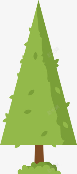 一棵绿色的柏树矢量图素材
