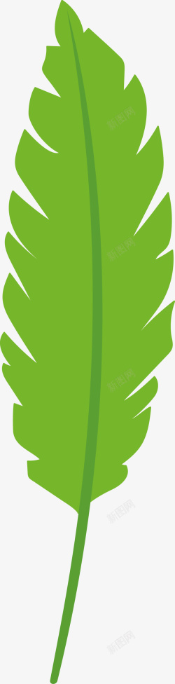 卡通绿色棕榈叶图素材