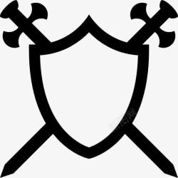 秘密服务的象征盾双剑交叉图标高清图片