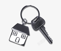 房子钥匙钥匙扣上的小房子高清图片
