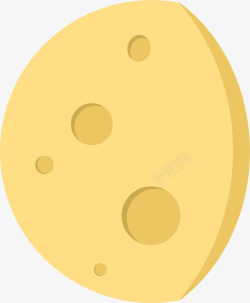 陨坑星球黄色卡通扁平月亮高清图片
